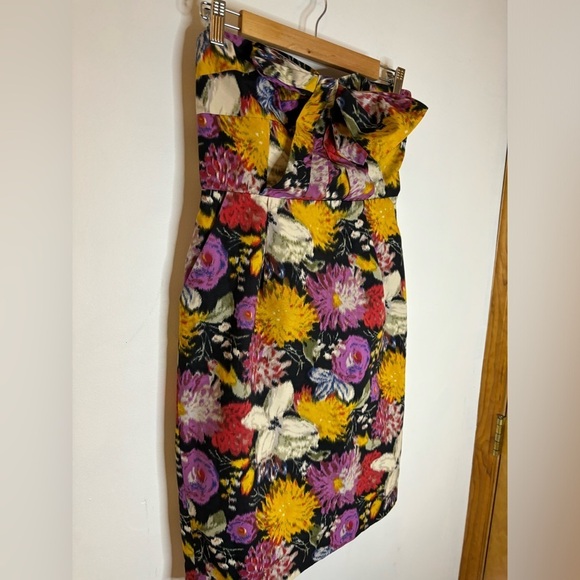 Anthropologie Moulinette Seurs Floral Bow Strapless Mini Dress - Picture 7 of 9